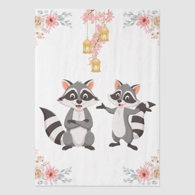 A happy and playful mood, just like the raccoons.  tissue paper (Front)