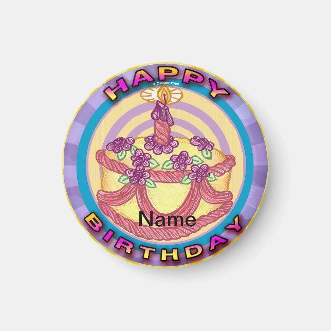 A Happy Birthday Cake  Magnet (Front)