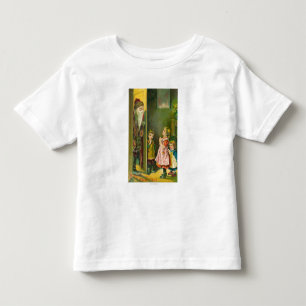A Happy Christmas Kids Letting Santa In Toddler T-Shirt