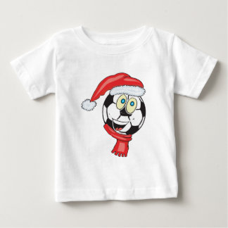 A happy christmas soccer ball wearing a santa hat baby T-Shirt