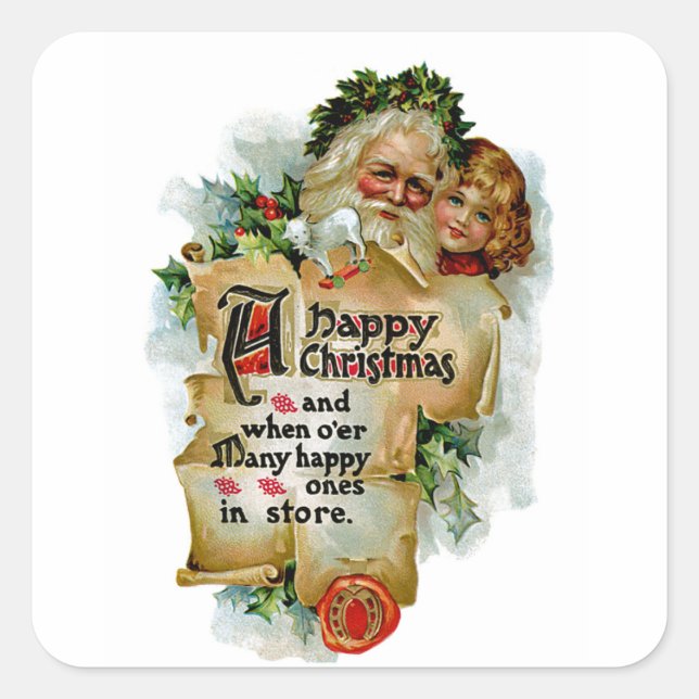 A Happy Christmas Square Sticker (Front)
