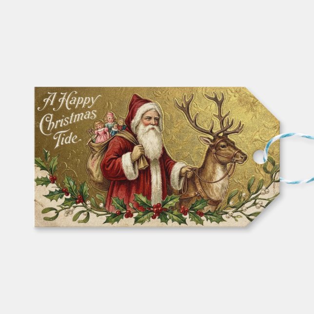 A Happy Christmas Tide Gift Tags (Front (Horizontal))