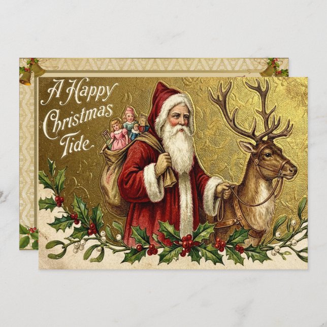 A Happy Christmas Tide Holiday Card (Front/Back)