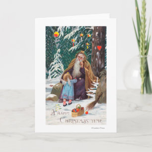 A Happy Christmas Time Father Christmas with Holiday Card