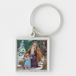A Happy Christmas Time Father Christmas with Key Ring