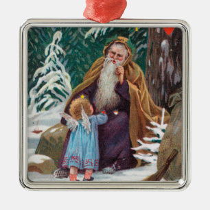 A Happy Christmas Time Father Christmas with Metal Tree Decoration