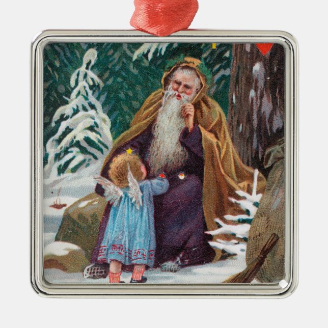 A Happy Christmas Time Father Christmas with Metal Tree Decoration (Front)