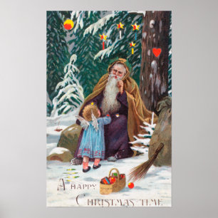 A Happy Christmas Time Father Christmas with Poster