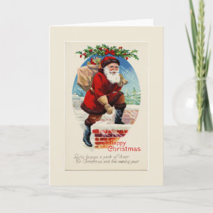 A Happy Christmas Vintage Santa Greeting Card