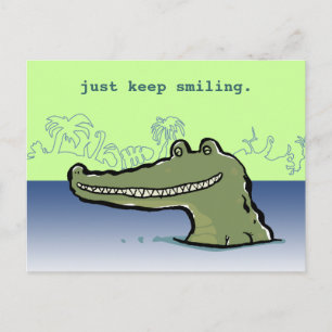 A happy crocodile (customisable words) postcard