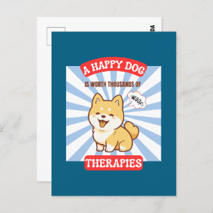 A Happy Dog Cute Dog Announcement Postcard