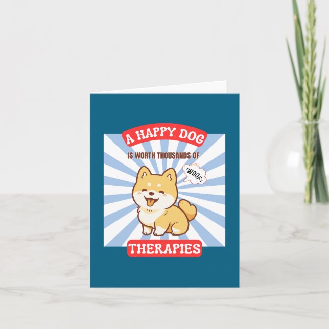 A Happy Dog Cute Dog Card (Front)