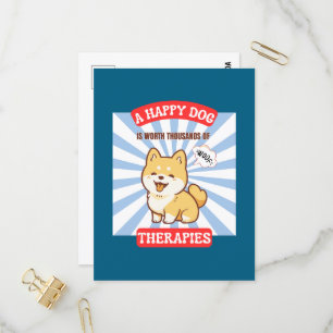 A Happy Dog Shiba cute dog Invitation Postcard