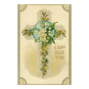 A Happy Easter to You - Antique Postcard,  Photo Print