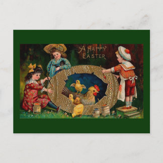 A Happy Easter Vintage Easter Holiday Postcard