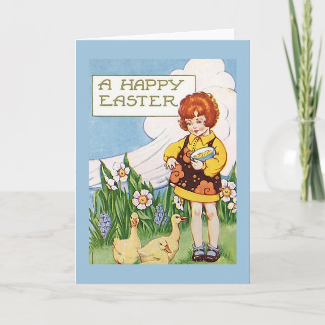 "A Happy Easter" Vintage Holiday Card (Front)
