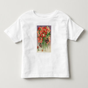 A Happy Easter with Women Head Flowers Toddler T-Shirt