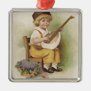 A Happy EasterBoy with Egg Shell Guitar Metal Tree Decoration