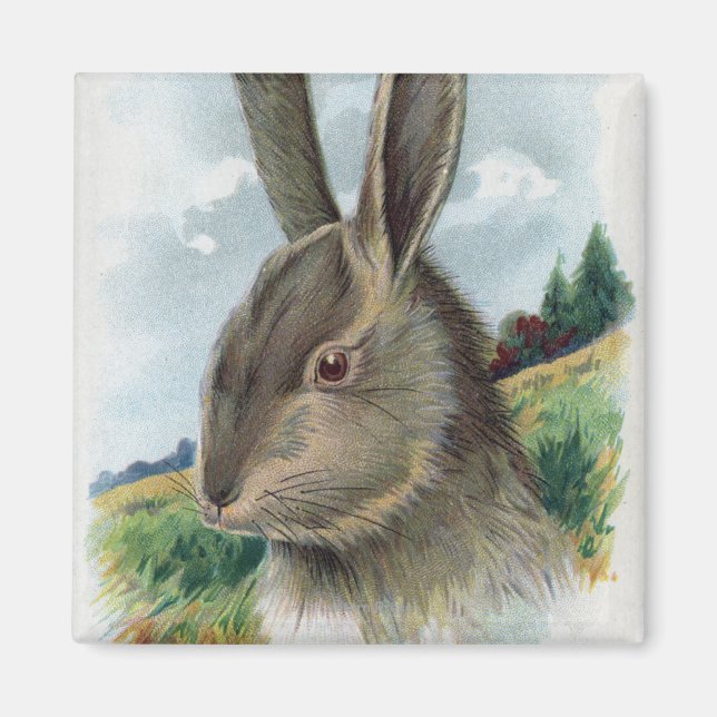 A Happy EastertideGray Rabbit Scene Magnet (Front)
