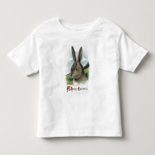 A Happy EastertideGray Rabbit Scene Toddler T-Shirt