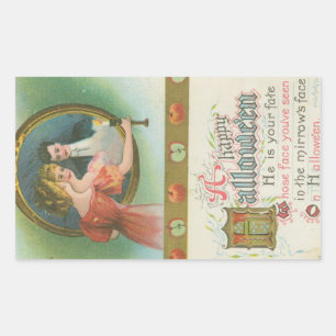 A Happy Halloween Mirrow's Fate Vintage Rectangular Sticker