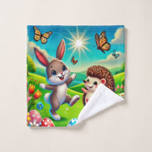 A happy hare and hedgehog