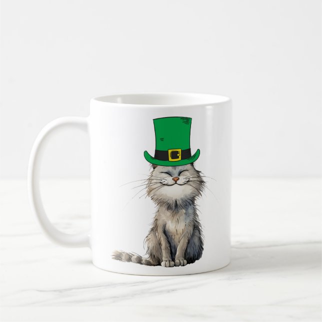 A happy Irish Cat Coffee Mug (Left)