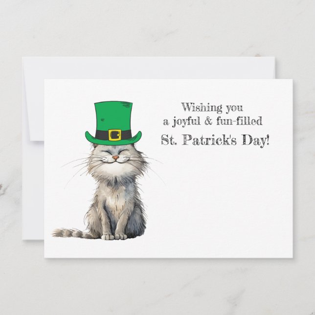 A happy Irish Cat Invitation (Front)