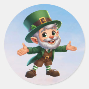 A happy little leprechaun on St. Patrick's day Classic Round Sticker