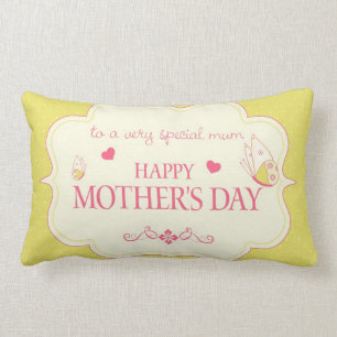 A Happy Mother's Day Greeting Card Lumbar Cushion