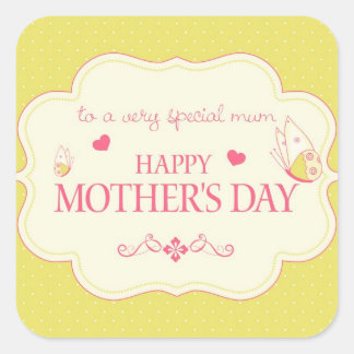 A Happy Mother's Day Greeting Card Square Sticker