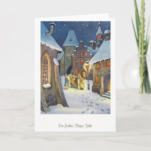 A Happy New Year, German Vintage Holiday Card