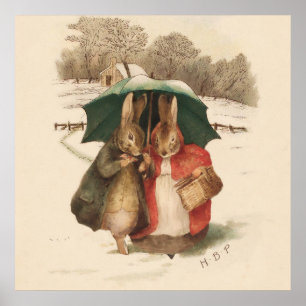 “A Happy Pair” by Beatrix Potter Poster