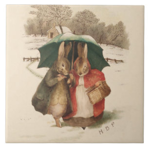 “A Happy Pair” by Beatrix Potter Tile