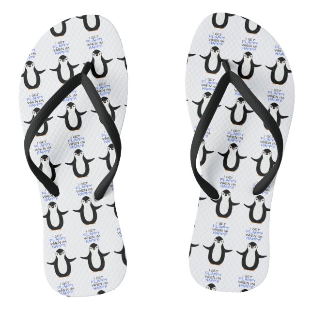 A happy penguin flip flops (Footbed)