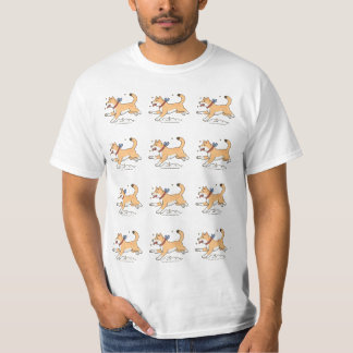 A Happy Running Brown Hachiko Dog T-Shirt