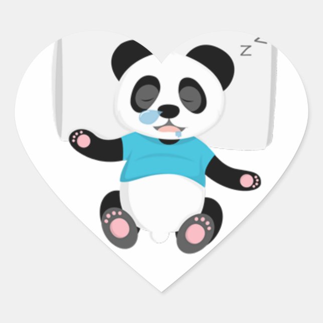 A Happy Sleeping of Panda Heart Sticker (Front)