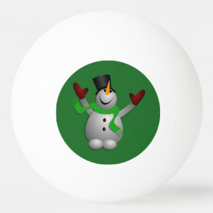 A Happy Snowman Ping Pong Ball