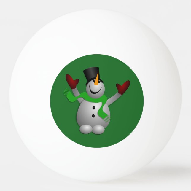 A Happy Snowman Ping Pong Ball (Front)