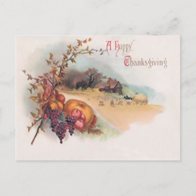 A Happy Thanksgiving Postcard (Front)