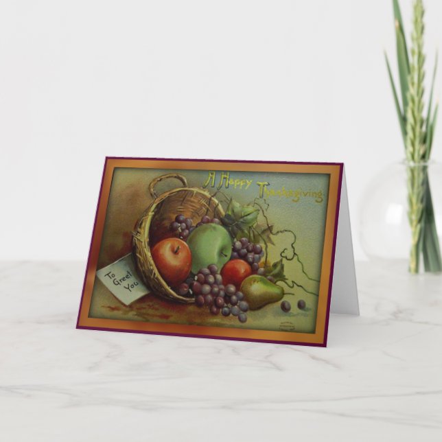 A Happy Thanksgiving - Thanksgiving Card (Front)