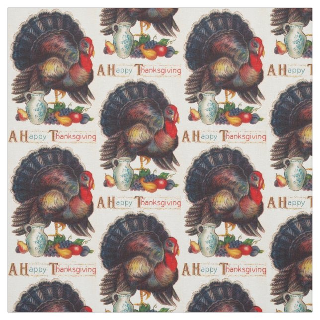A Happy Thanksgiving Turkey Fabric (Swatch)
