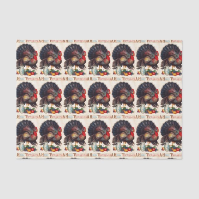 A Happy Thanksgiving Turkey Tissue Paper (Front)