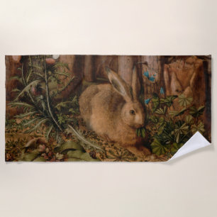A Hare in the Forest (by Hans Hoffmann) Beach Towel