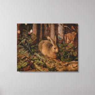 A Hare in the Forest (by Hans Hoffmann) Canvas Print