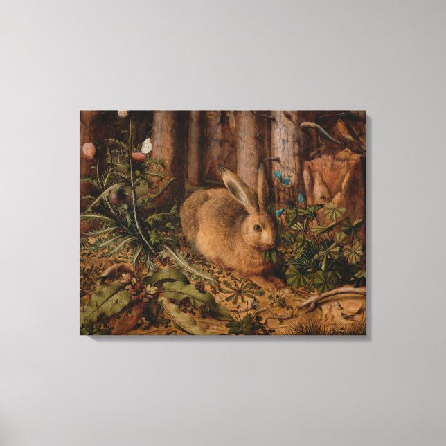 A Hare in the Forest (by Hans Hoffmann) Canvas Print (Front)