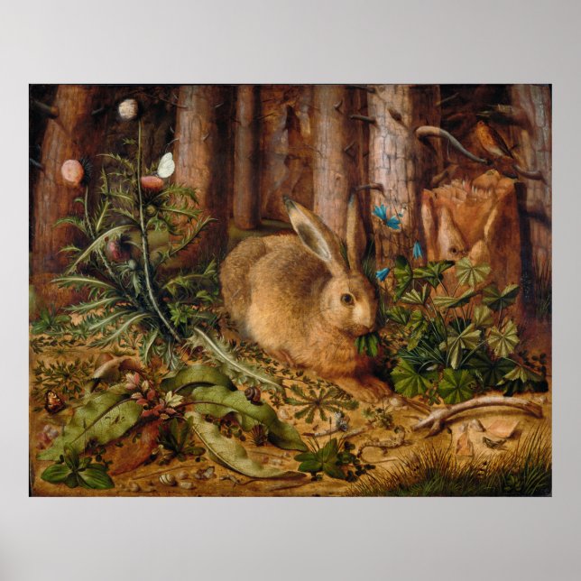 A Hare in the Forest by Hans Hoffmann Poster (Front)