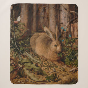 A Hare in the Forest (by Hans Hoffmann) Sherpa Blanket