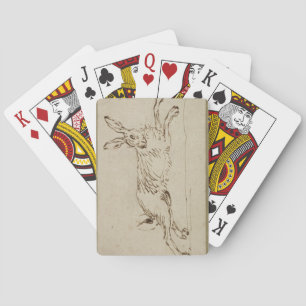 A Hare Running, With Ears Pricked (pen & ink on pa Playing Cards