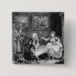 A Harlot's Progress, plate II, Quarrels 15 Cm Square Badge